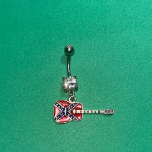 Belly Button Ring-  blue & red guitar